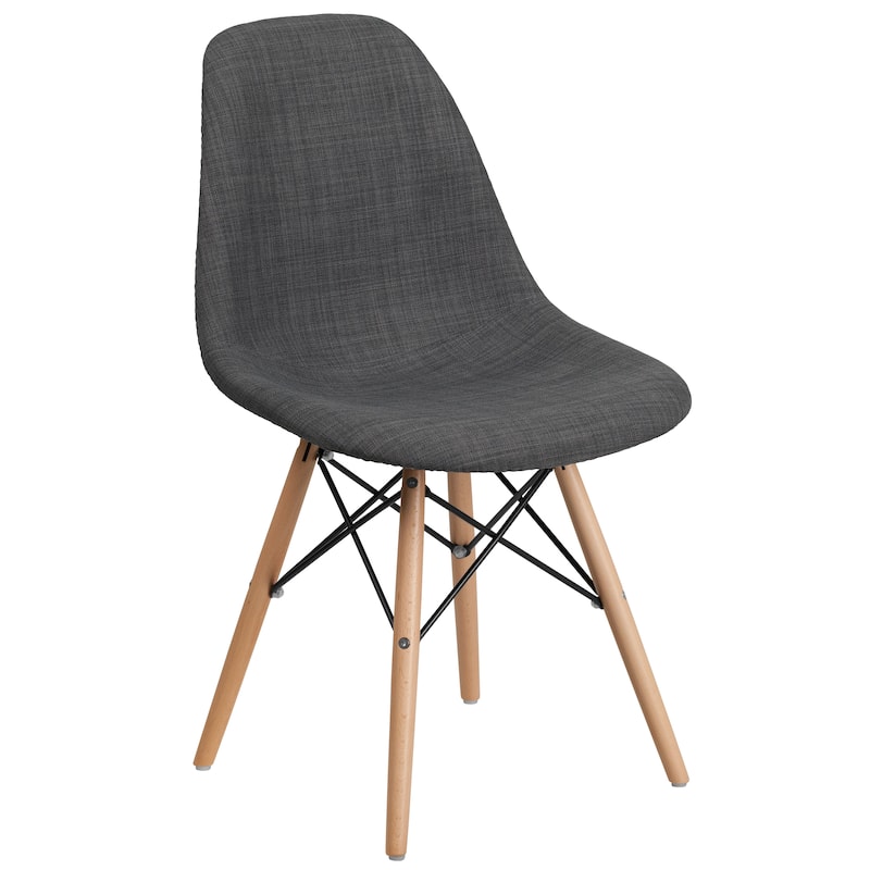 2 Pack Elon Series Fabric Chair with Wooden Legs