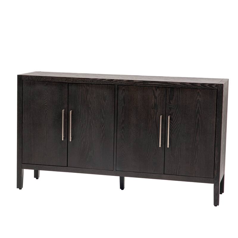 Modern Storage Cabinet with 4 Metal handles, 4 Shelves and 4 Doors for Hallway, Entryway, Living room
