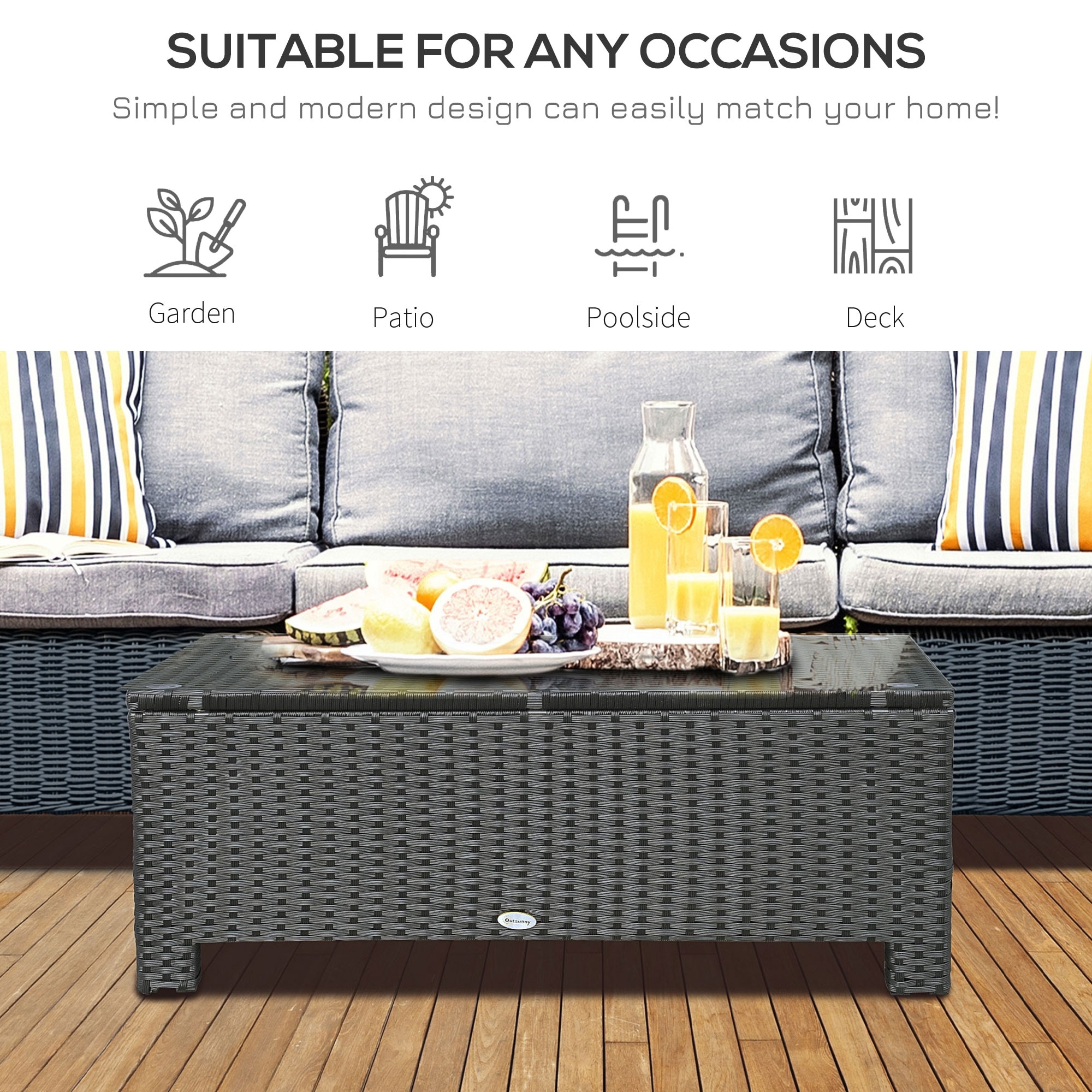 Outsunny rattan coffee sale table
