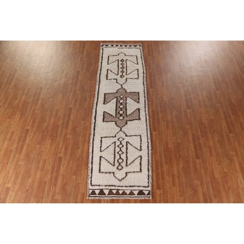 Anatolian Turkish Runner Rug Hand-knotted Wool Carpet - 3'4"x 11'9"