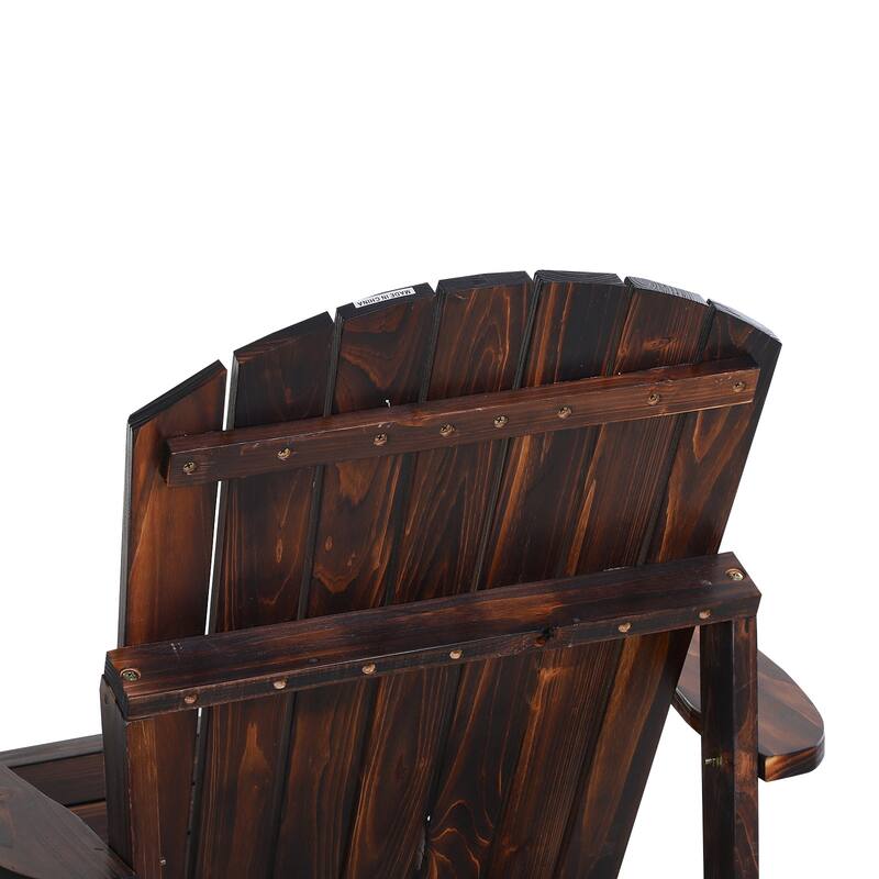 Outsunny Oversized Fir Wood Adirondack Chair with Cup Holder
