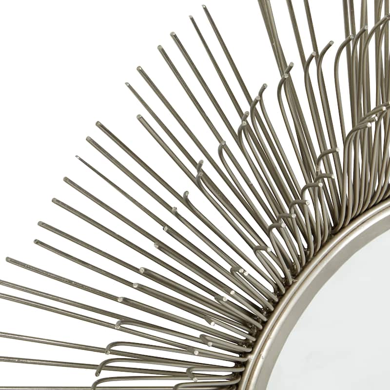 Silver Metal Starburst Room Wall Mirror - 29 x 4 x 29