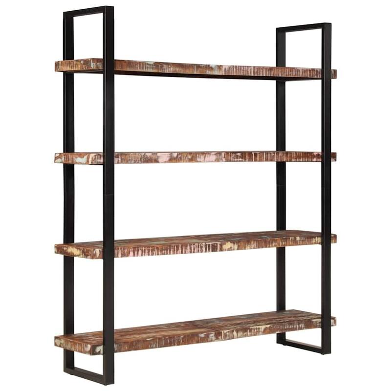 vidaXL 4-Tier Bookcase 63"x15.7"x70.9" Solid Reclaimed Wood