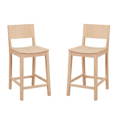 Dahlia Wood 24-Inch Armless Counter Stool (Set of 2)