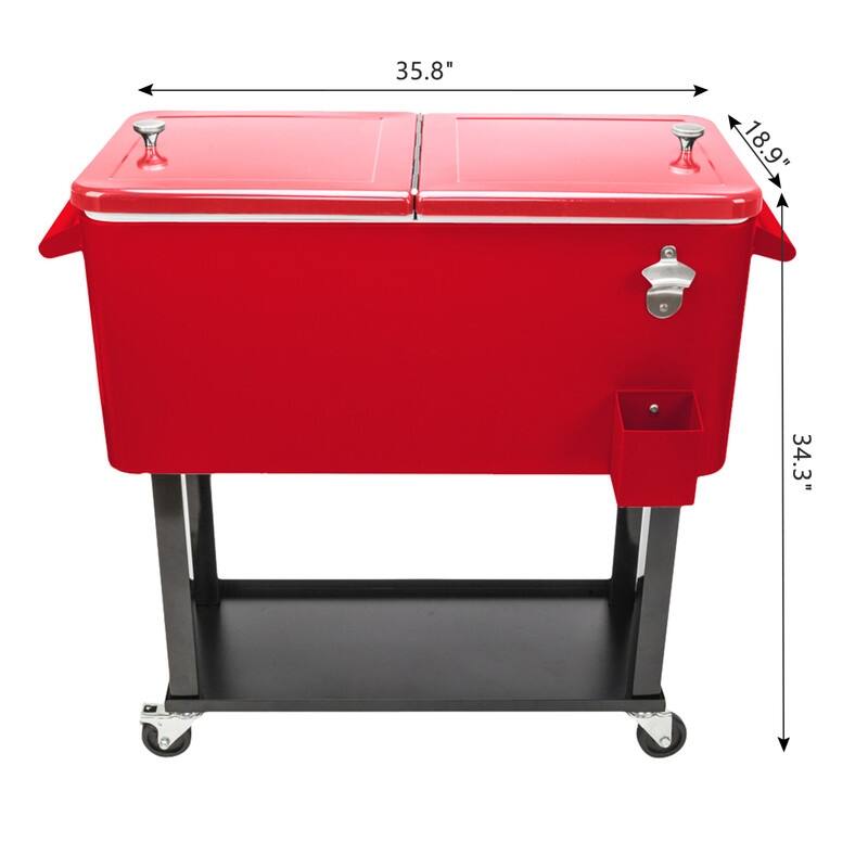 80Qt Red Box Black Square Foot Tube With Drain Pipe Freezer Incubator