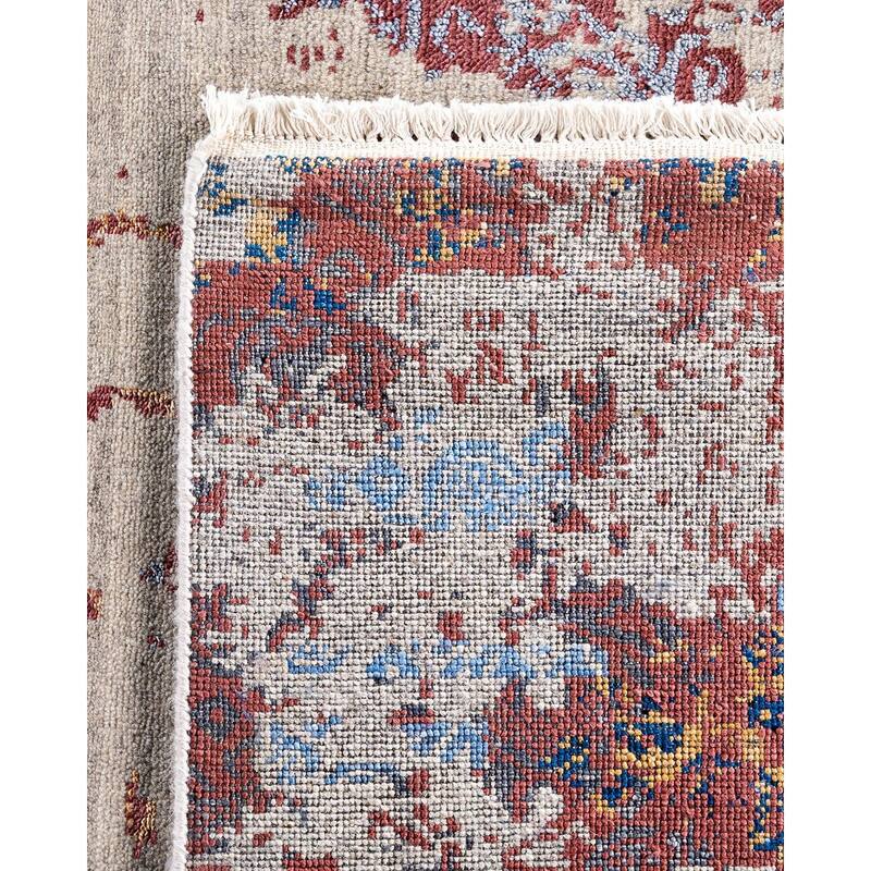 Ikat One-of-a-Kind Hand-Knotted Area Rug, Ivory - 9' 3" x 12' 2"