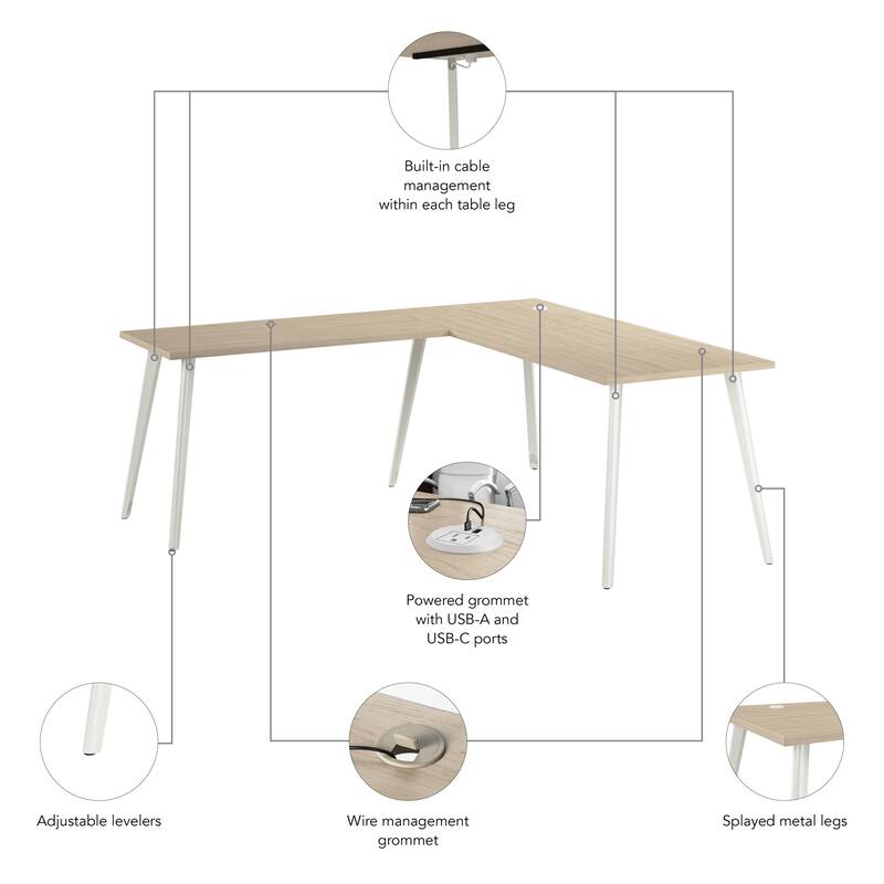 Bush Business Furniture Vista 72W L Shaped Desk with Splayed Legs