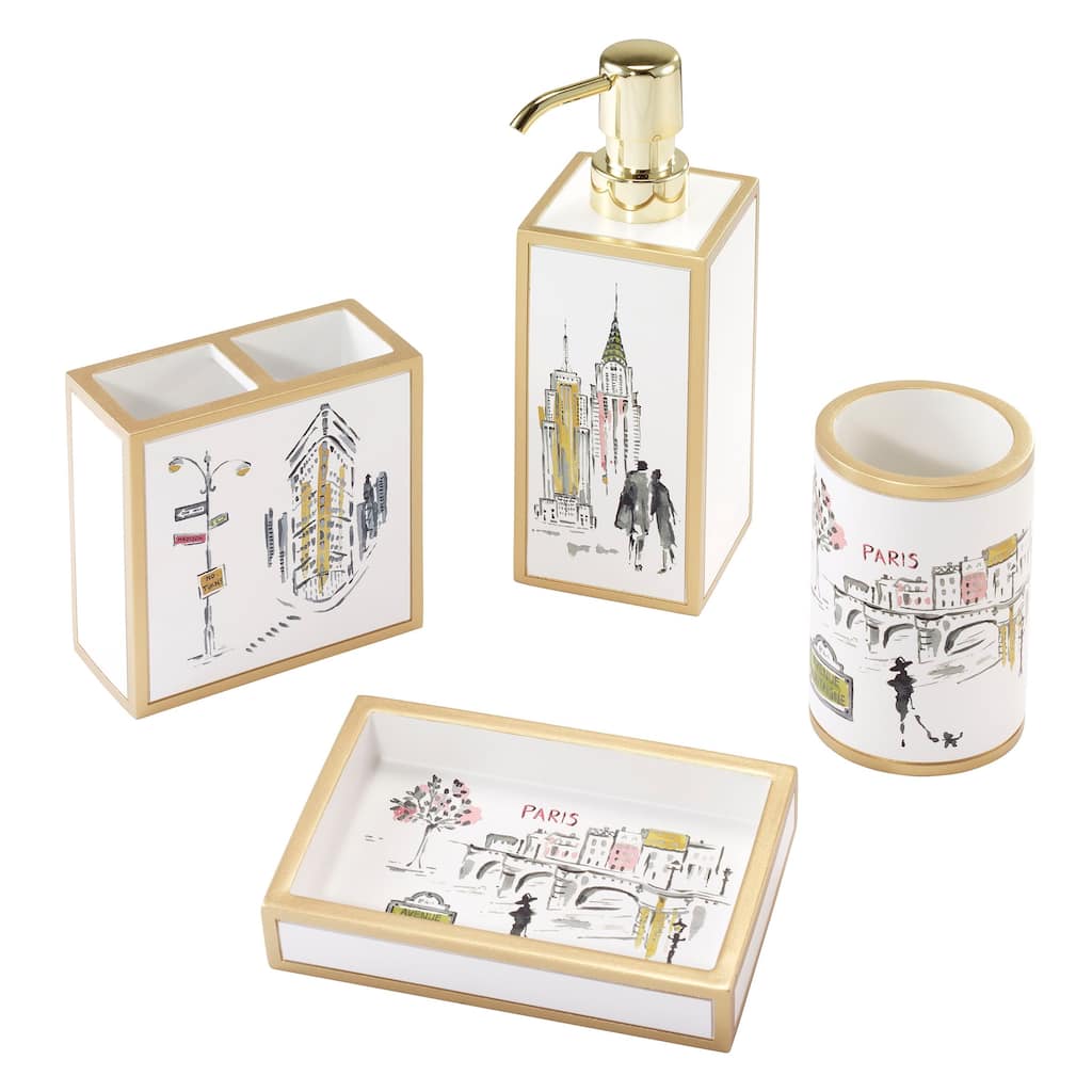 Nicole Miller City Girl 4-Piece Bath Accessory Set - 4 Pc Accessory Set