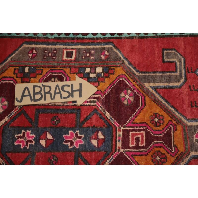 Hand Knotted Oriental 100% Wool Carpet Traditional Tribal Red Ardebil Runner Rug - 10' 4'' X 3' 5''