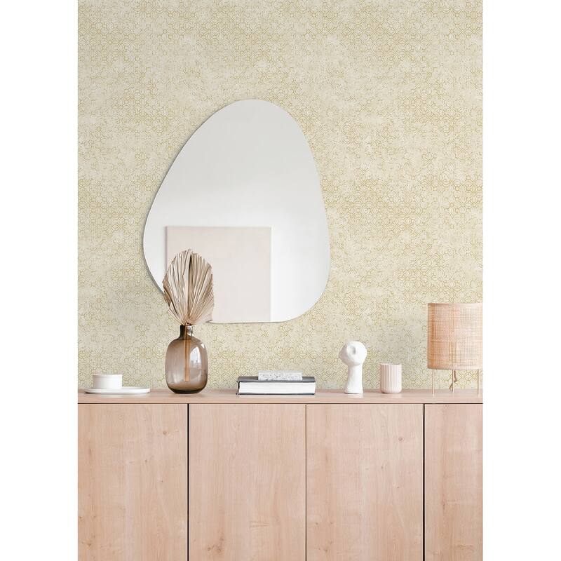 A-Street Prints Khauta Gold Floral Geometric Wallpaper
