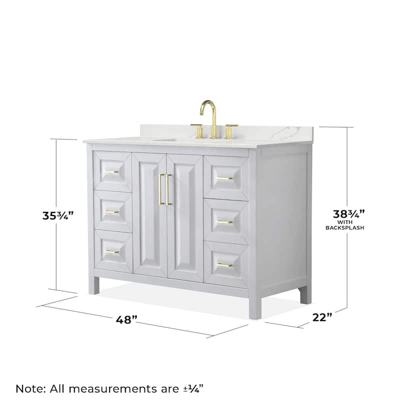 Wyndham Collection WCV252548S-QTZ-US3MXX Daria 48" Free Standing