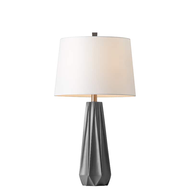 KAWOTI 27" Blue Table Lamp with Fabric Shade