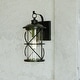 preview thumbnail 1 of 11, VAXCEL Adams 1-Light Black Dusk to Dawn Sensor Outdoor Wall Sconce, Durable Steel, Clear Seeded Glass Shade, LED Compatible Black - 5.5-in W x 12-in H x 6.75-in D