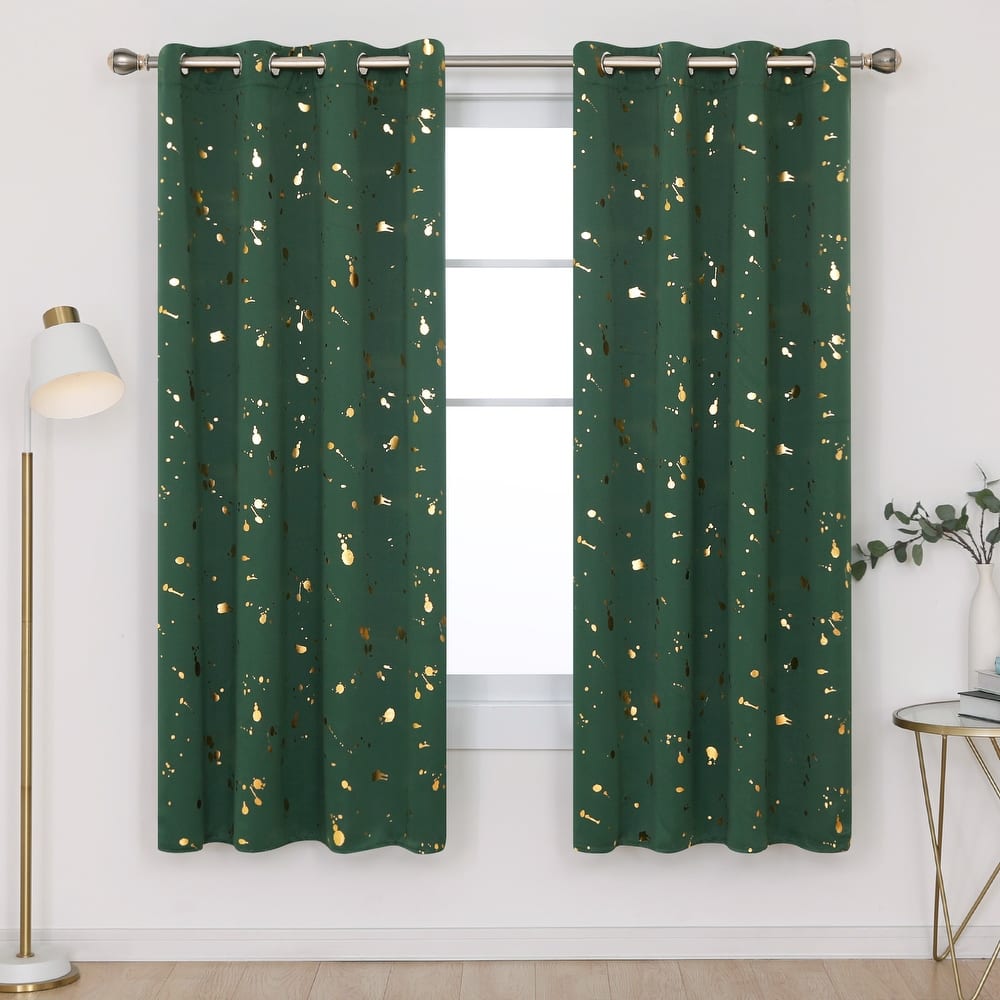Deconovo Gold Spot Curtain Panel Pair (2 Panel)