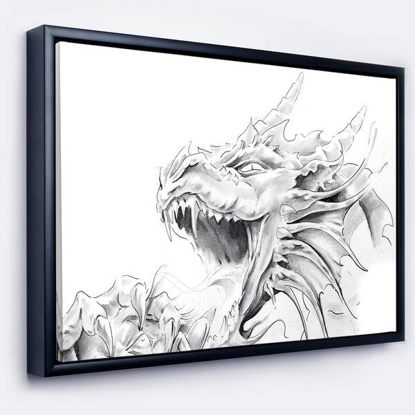 Shop Designart Dragon Tattoo Sketch Abstract Print On Framed