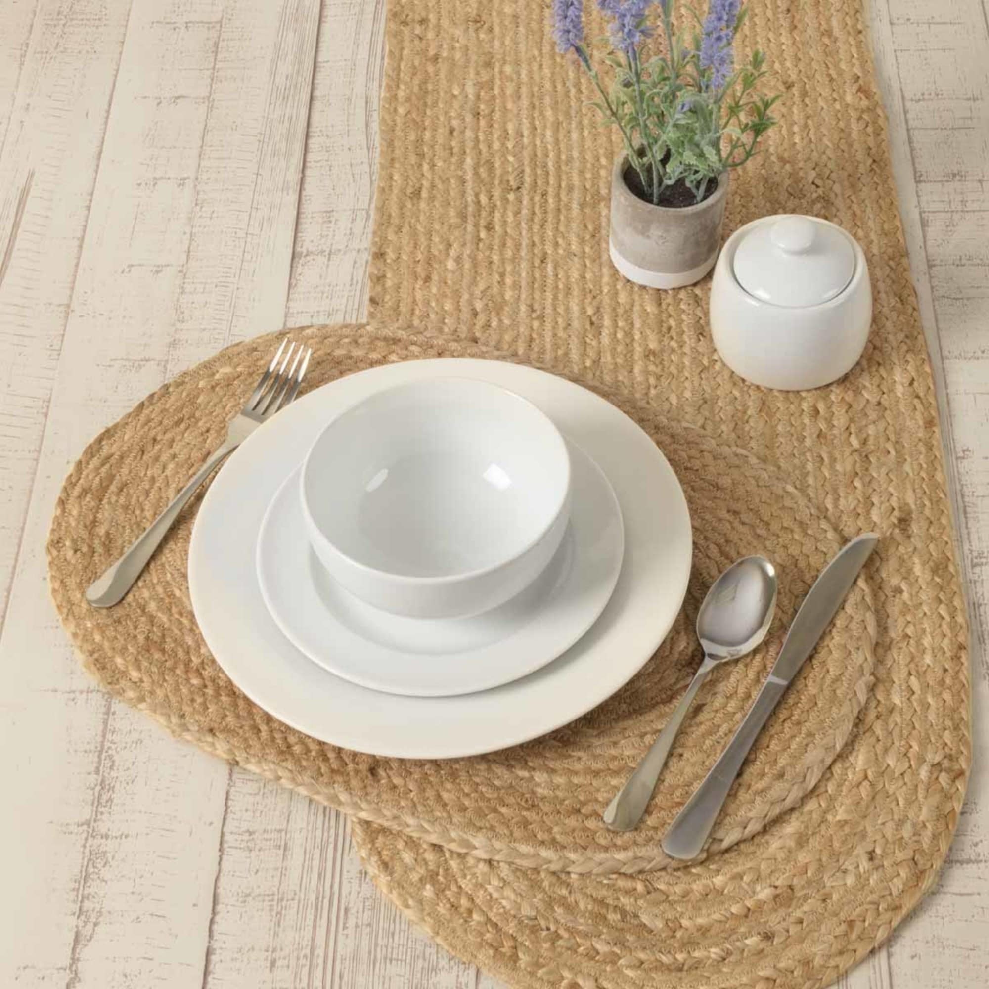 Jucos Burlap Placemats 12X18 Inch Set of 4 for Rustic Jute Natural Colur Vintage