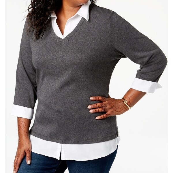 charcoal grey women's sweater
