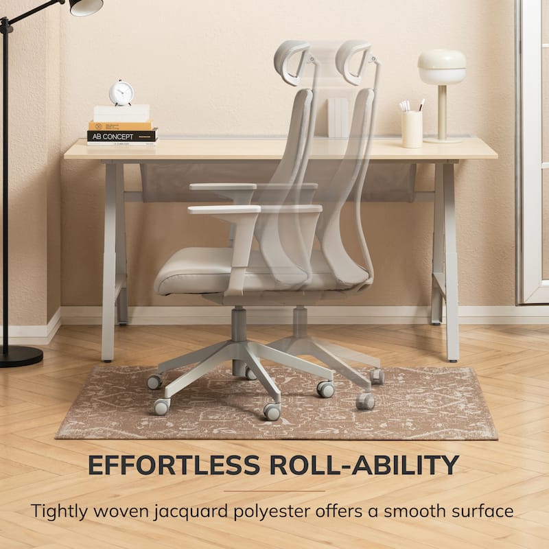 Jani 40"x54" Rug'd Chair Mat-Rug Style Office Chairmat for Carpet & Hard Floors| 0.25" Thick |Non-Slip, Foldable Desk Chair Mat