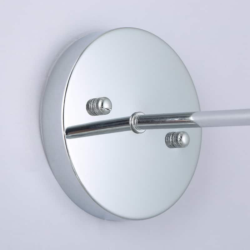 10-inch 1-Light Chrome Swing Arm Wall Sconce with Crystal Shade