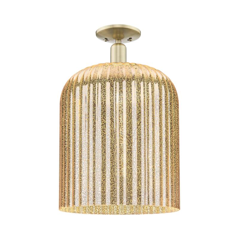 Innovations Lighting Downtown Urban - Bridal Veil - 1 Light 12" Semi-Flush Mount Light