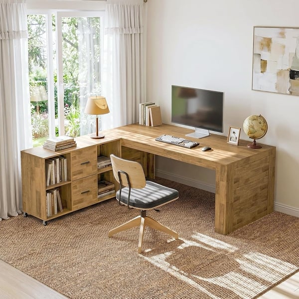 L Shaped Desk with Storage, 63" Executive Office Desk - Bed Bath ...