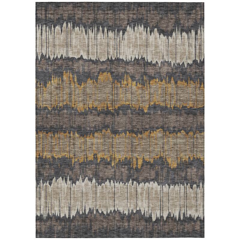 HomeRoots Striped Transitional Rectangle Outdoor Rug