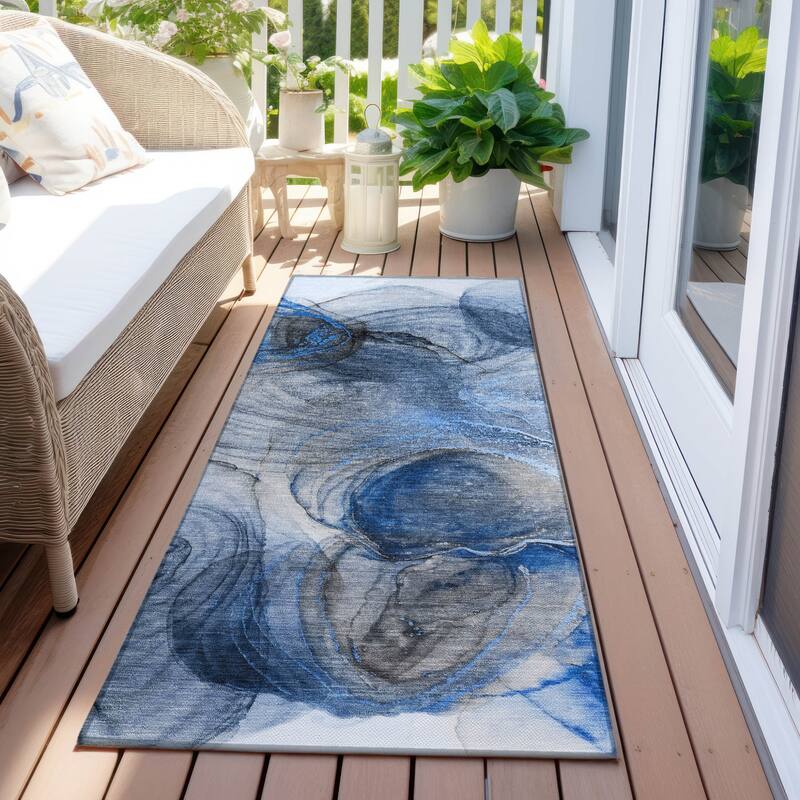 Bax Contemporary Abstract Weather Resistant Classic Meets Modern Outdoor Rug