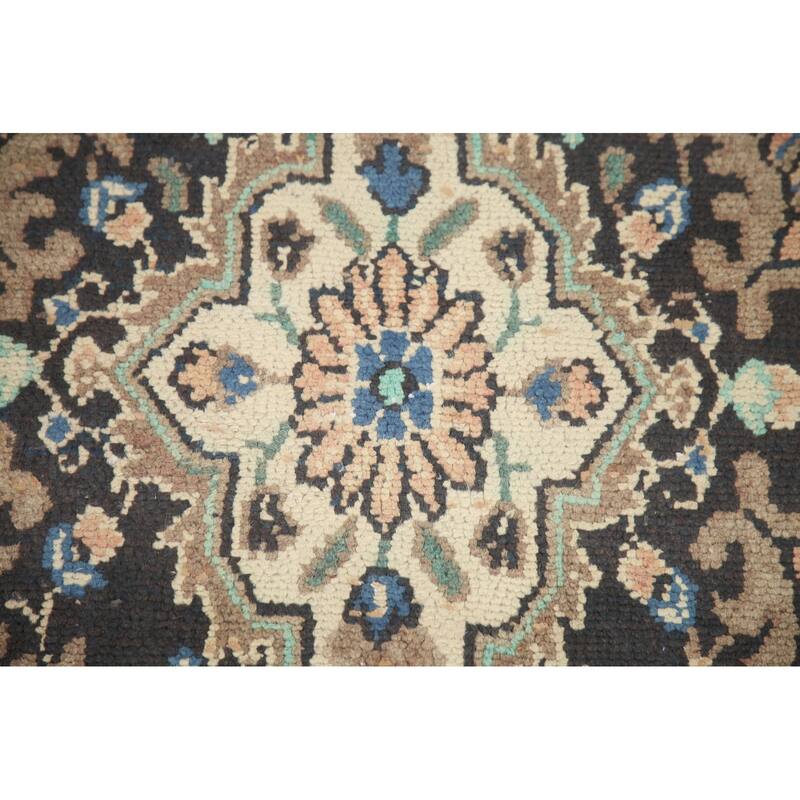 Hand Knotted Oriental 100% Wool Carpet Traditional Floral Coral Hamedan Area Rug - 9' 4'' X 6' 3''