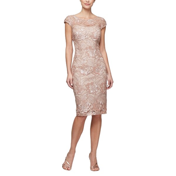 rose gold sheath dress