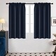 preview thumbnail 8 of 85, Deconovo Solid Rod Pocket Curtain Panel Pair, Set of 4 Panels 42x45 Inch - Navy Blue