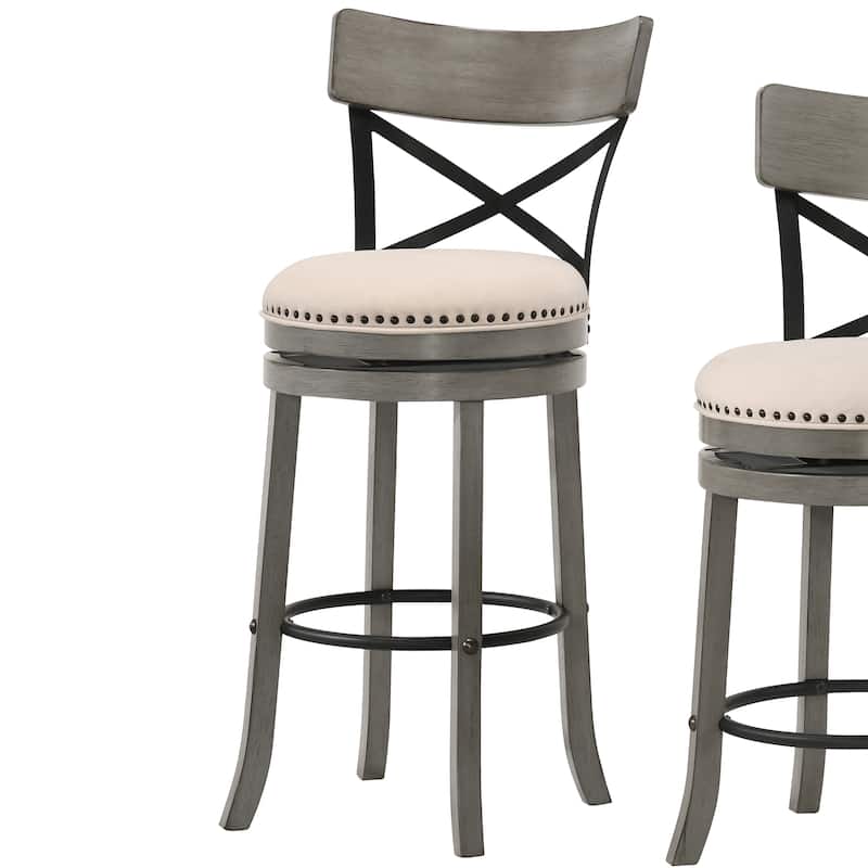 Heidi Modern Farmhouse Swivel Barstools (Set of 2) by Furniture of America