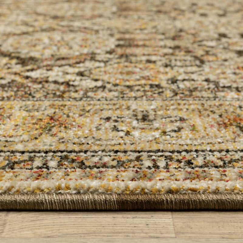 Style Haven Adalynn Bordered Traditional Brown/ Gold Area Rug