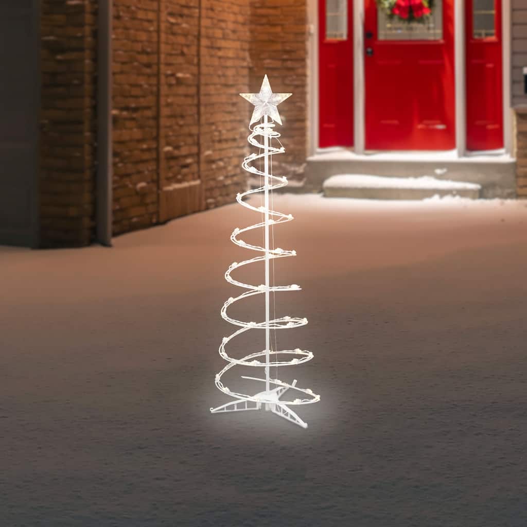 4ft LED Lighted Spiral Cone Tree Outdoor Christmas Decoration
