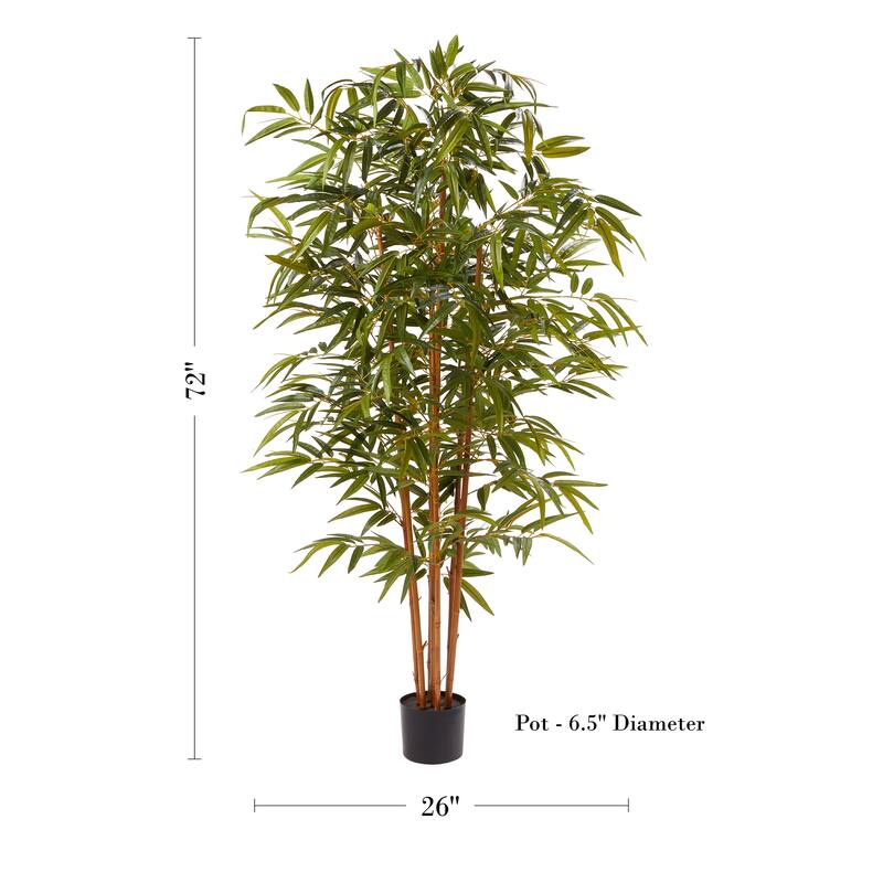 Pure Garden 6FT Artificial Bamboo Tree with Pot - 72-Inch
