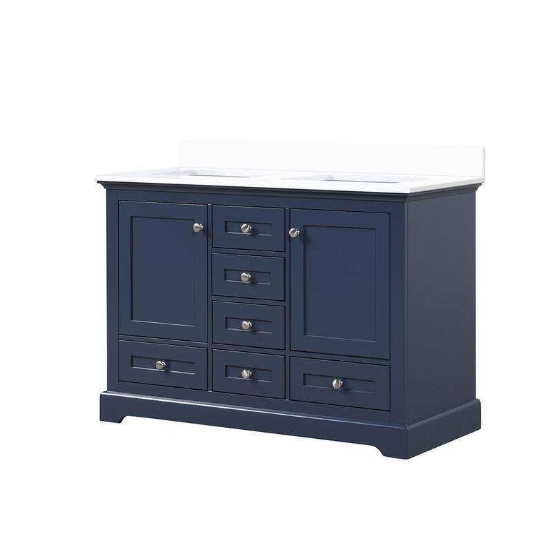 Dukes 48 in. W x 22 in. D Dark Grey Double Bath Vanity and White Quartz Top