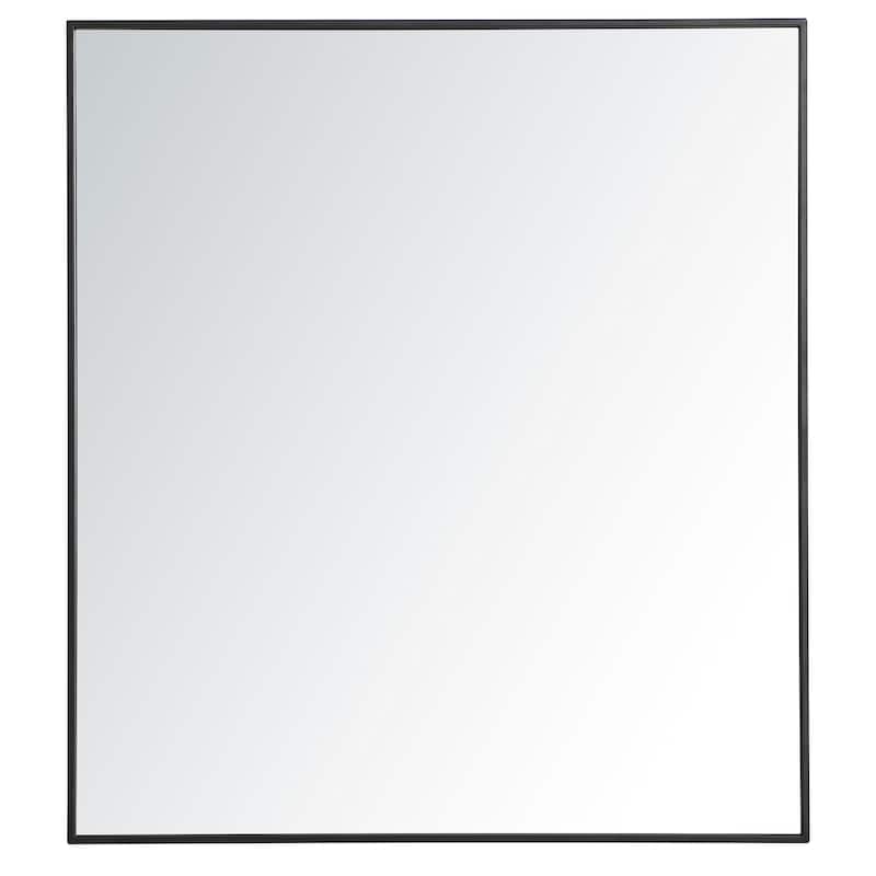 Elegant Lighting Eternity 40" x 36" Rectangular Beveled Metal Framed - Black