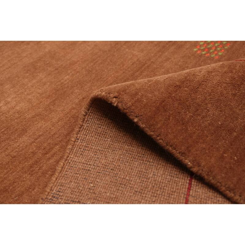 ECARPETGALLERY Hand Loomed Kashkuli Gabbeh Brown Wool Rug - 4'11 x 6'10