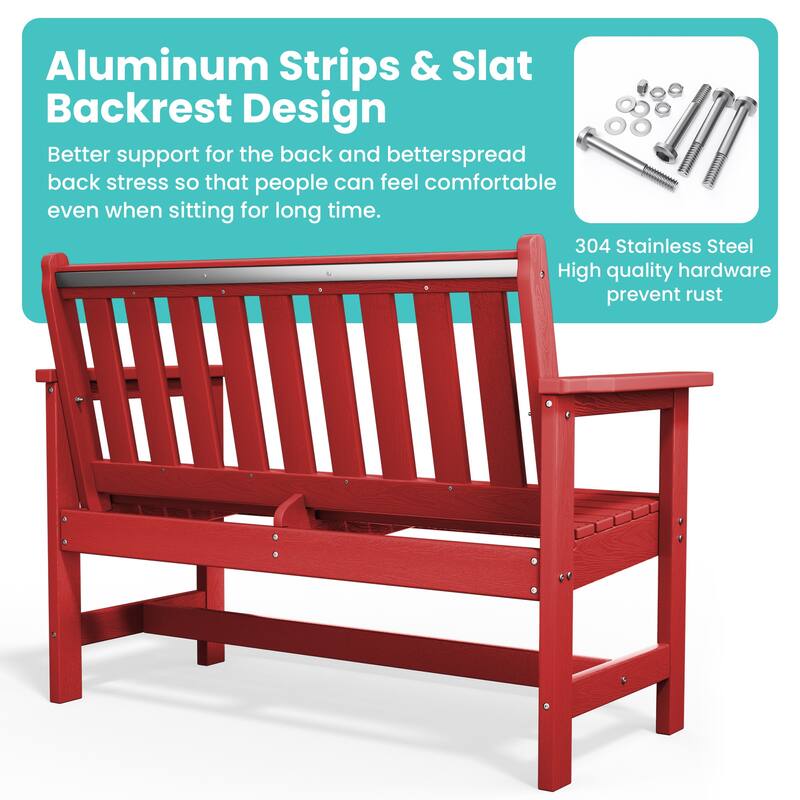 Outdoor 2-Person Garden Bench 42.92-in W x 35.83-in H