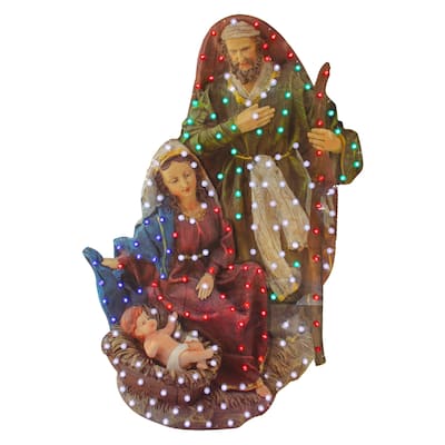 48" LED Holy Family Christmas Nativity Scene Outdoor Decoration - Multi