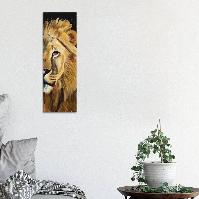 iCanvas "Lion Half Face" by Chelsea Goodrich Canvas Print - 36x12x1.5