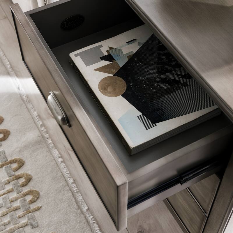 Leick Home 10522-GR Laurent 3 Drawer Nightstand Set of 2