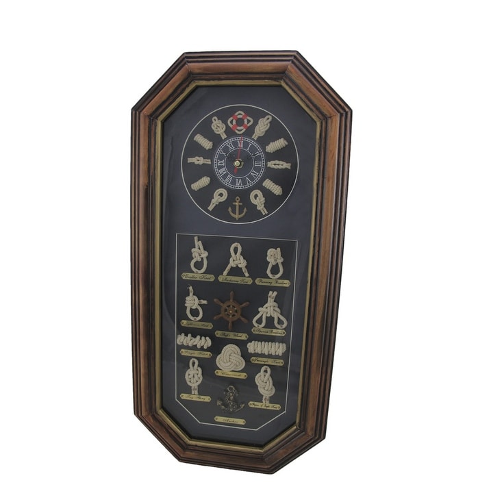Shop Nautical Knot Board In Wood Shadow Box Framed Wall Clock