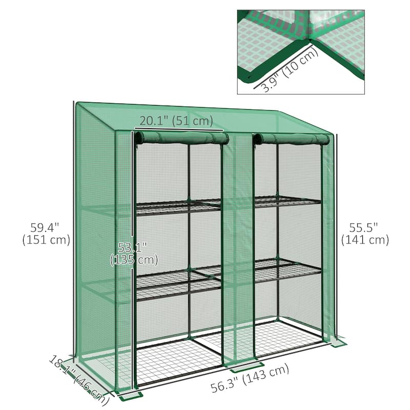Mini Greenhouse with 3 Tier 6 Shelves Portable Green House