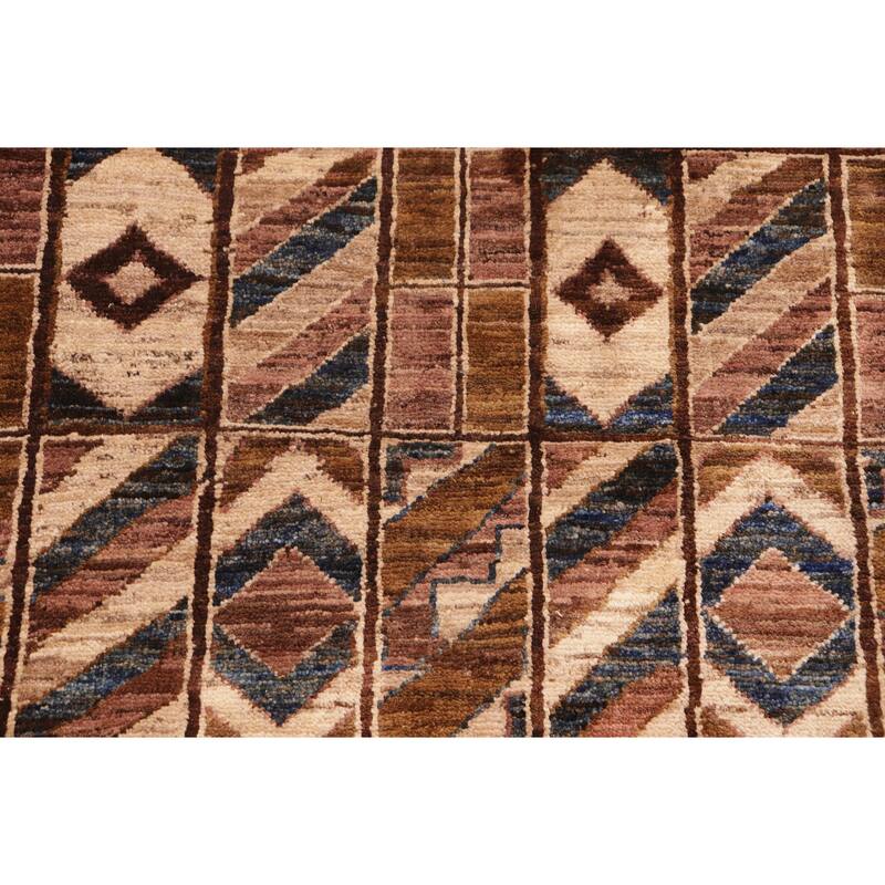 Rustica Mosaic Gabbeh Hand-Knotted Wool Area Rug