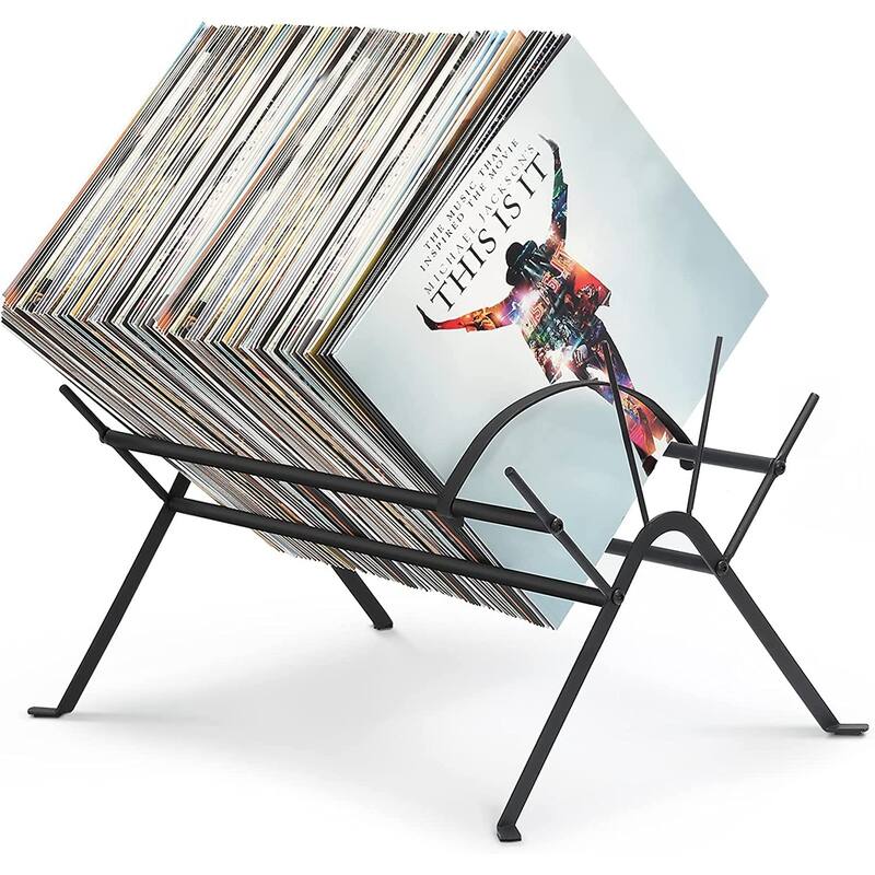 Vinyl Record Holder for Albums - Black
