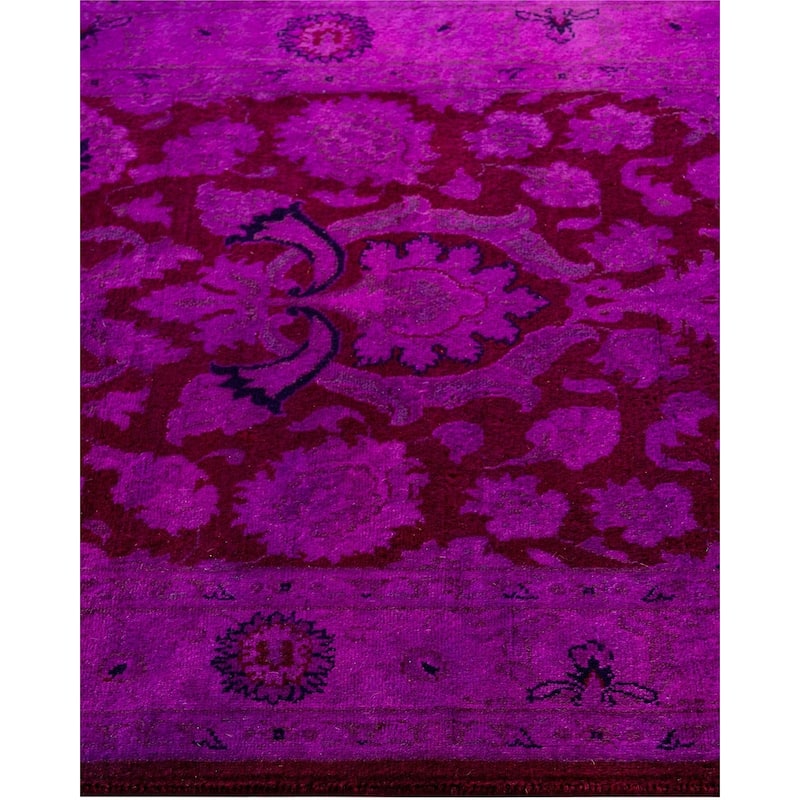 Fine Vibrance One-of-a-Kind Hand-Knotted Runner Rug - Purple, 2' 7" x 12' 9" - 2' 7" x 12' 9"
