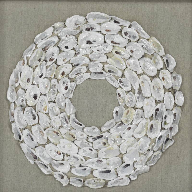 HUJI Oyster Shell Rings Shadow Box Wall Decor