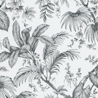 Galerie Wallcoverings Large Palm Leaves And Stems Vinyl on Non-woven Wallpaper Roll