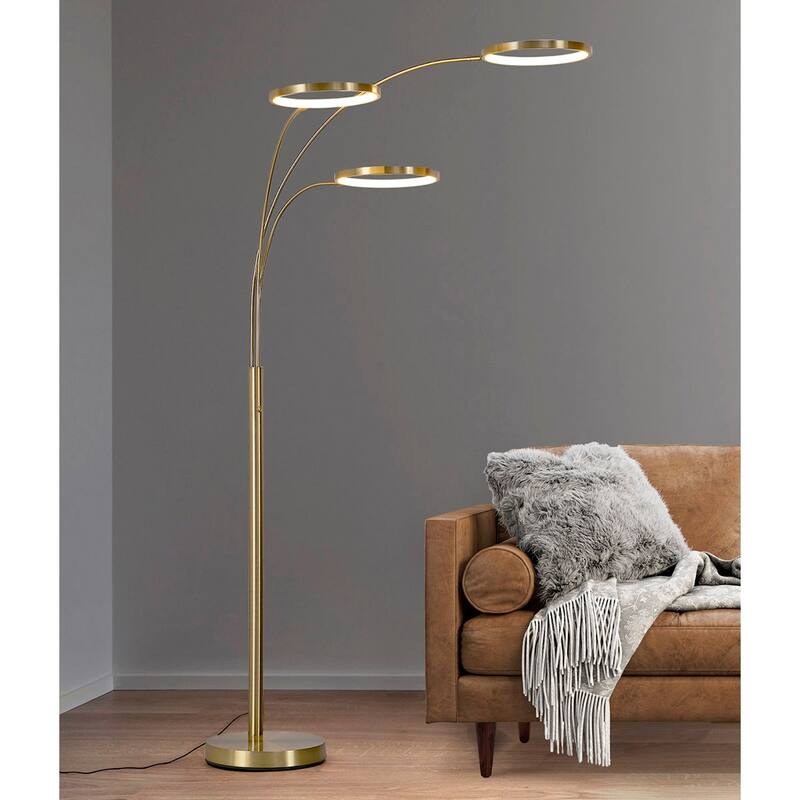 Angels 80"H Three Ring Dimmable LED Lights Arched Floor Lamp