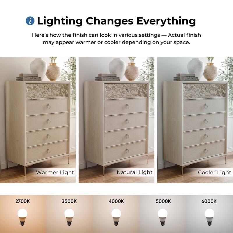 Furniture of America Fable Modern Solid Wood 5-Drawer Chest